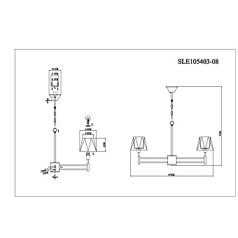Люстра подвесная Evoluce LAGORO SLE105403-08 40Вт 8 лампочек E14