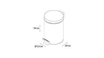 Мусорное ведро FIXSEN HOTEL FX-31024 полированная сталь 8л Нажимной