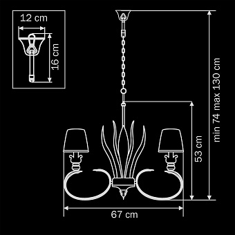 Люстра подвесная Lightstar Antique 783061 240Вт 6 лампочек E14