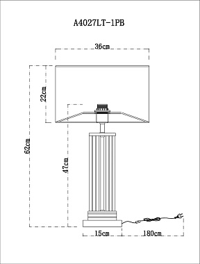 Настольная лампа Arte Lamp MATAR A4027LT-1PB 60Вт E27