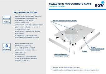 Душевой поддон RGW Stone Tray 16152710-01 ST-W 100х70см