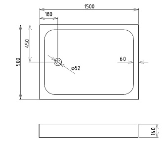 Душевой поддон Gemy ST16D 150х90см