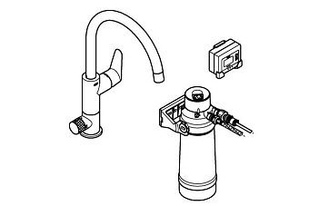 Смеситель для кухни GROHE Blue Pure BauCurve 30385000 высокий излив хром