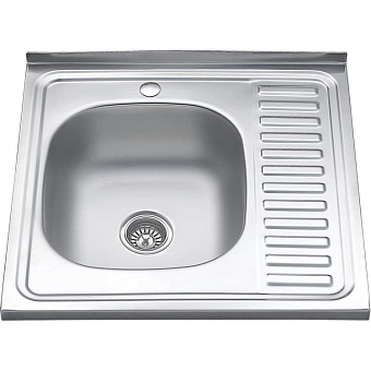 Мойка кухонная MELANA ДЕКОР 097R 60х60см хром