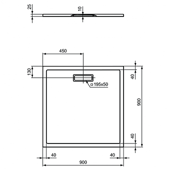 Душевой поддон IDEAL STANDARD ULTRAFLAT NEW T4467V1 90х90см