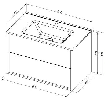 Тумба под раковину подвесная AQUANET Lino 287543 46х80х52см