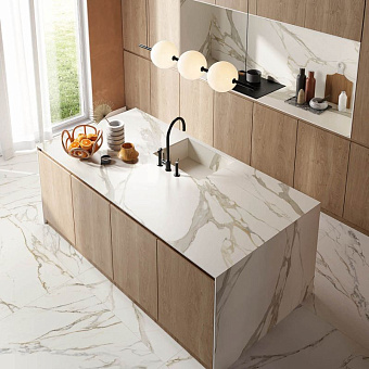 Полированный керамогранит ABK Sensi Signoria PF60010362 Calacatta Michelangelo Lux Ret 120х120см 2,88кв.м.