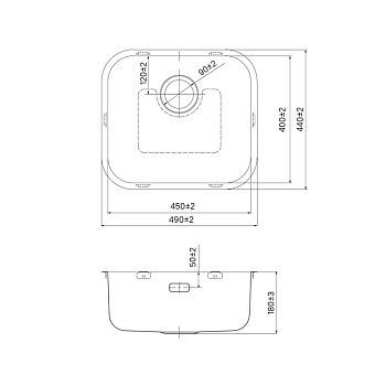 Мойка кухонная IDDIS Mate MAT49S0i77 49х44см сатин