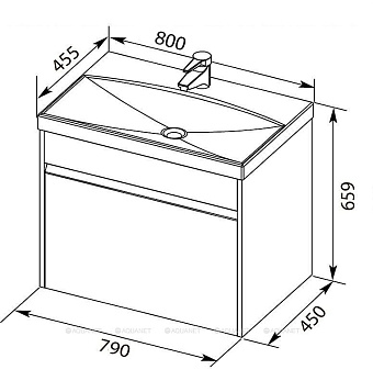 Тумба под раковину напольная AQUANET Палермо 253587 46х80х66,1см
