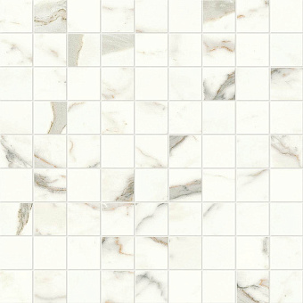 Керамическая мозаика Atlas Concord Италия Marvel Shine A414 Calacatta Prestigio Mosaico Matt 30х30см 0,9кв.м.