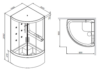 Душевая кабина AM-PM Like Deep W80C-019A-090MTA 90х90х223см стекло прозрачное