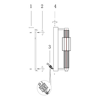 Светильник настенный Maytoni Verticale MOD308WL-L9CG3K 8Вт LED