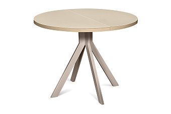 Кухонный стол раскладной AERO 100х100х74см закаленное стекло/сталь Cap