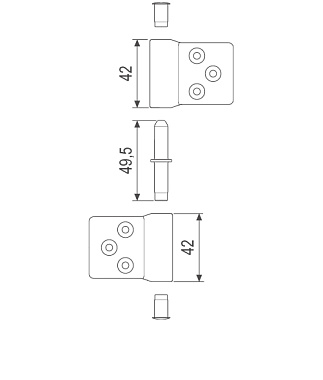 Петля накладная AGB Twin 88х88мм хром
