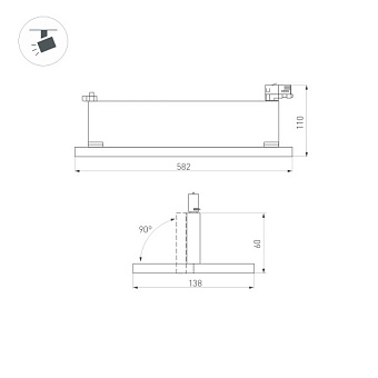Трековый светильник Arlight LGD-Mars-4TR 035499 50Вт LED прозрачный для трёхфазного трека