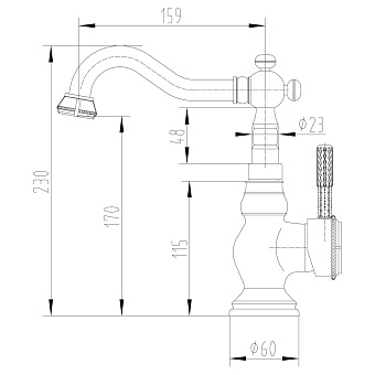 Смеситель для раковины LEMARK Jasmine LM6644B бронза