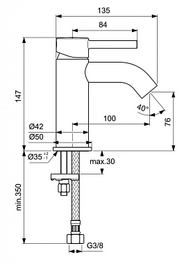 Смеситель для раковины IDEAL STANDARD CERALINE BC268AA хром
