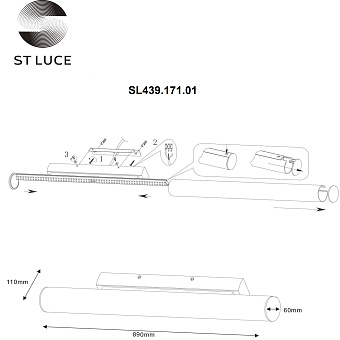 Светильник настенный ST Luce BACHETA SL439.171.01 30Вт LED
