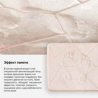 Коврик для ванной IDDIS Basic B23P580i12 50х80см розовый