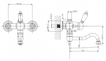 Смеситель для ванны CAPRIGO FONTE 12-519-vot бронза