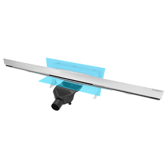 Щелевой душевой трап BERGES WALL 090157 1000 100,5х31,2см горизонтальный сток