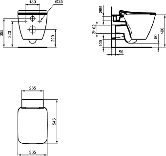 Унитаз подвесной IDEAL STANDARD STRADA II T359601 безободковый с микролифтом