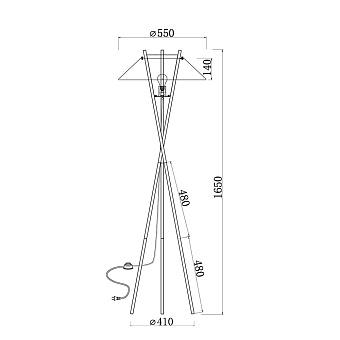 Торшер на треноге Maytoni Bastone MOD006FL-01B 40Вт E27