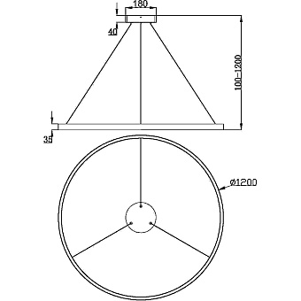 Светильник подвесной Maytoni Rim MOD058PL-L65BS3K 81Вт LED