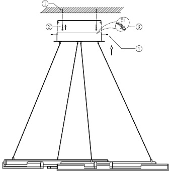Светильник подвесной Maytoni Line MOD016PL-L75W 78,3Вт LED