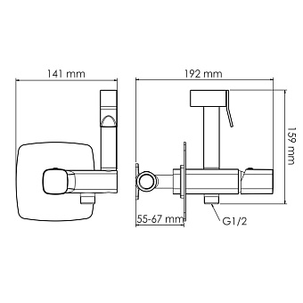 Гигиенический душ WASSERKRAFT Nuthe 9100 9138 чёрный