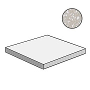 Плитка для ступеней Atlas Concord Италия MARVEL GEMS AS8Z Terrazzo Pearl Scalino Ang. Sx 33х33см 0,109кв.м. полуматовая