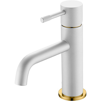 Смеситель для раковины Boheme Uno 461-WG белый/золотой