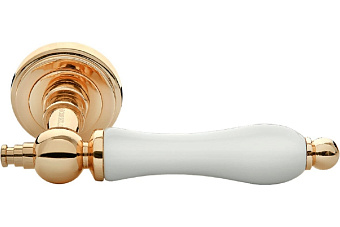 Дверная ручка нажимная MORELLI MART MH-42-CLASSIC PG/W белый/золото