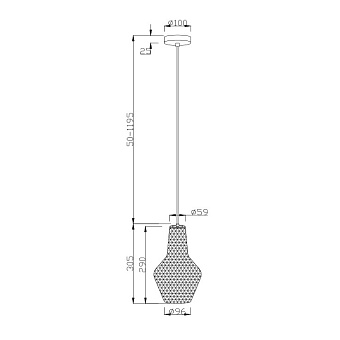 Светильник подвесной Maytoni Tommy P043PL-01B 40Вт E27