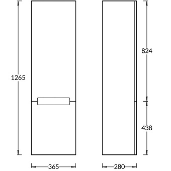Пенал подвесной KERAMA MARAZZI Buongiorno Plus BGP.130Lh.WHT 28х36,5х126,5см белый глянцевый/дуб кантри