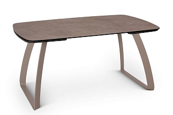 Кухонный стол раскладной AERO 88х140х76см закаленное стекло/керамика/сталь Latte