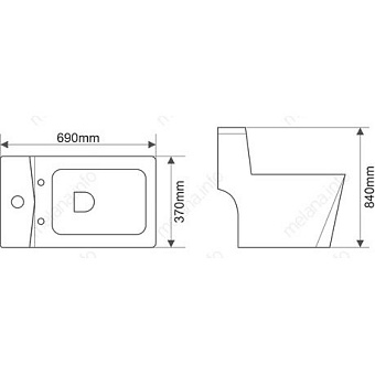 Унитаз напольный MELANA 2007-805 ободковый с микролифтом