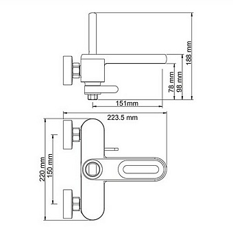 Смеситель для ванны WASSERKRAFT Kammel 1801 хром