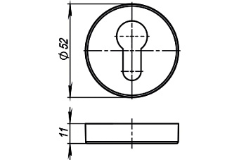 Накладка под цилиндр ARMADILLO CYLINDER ET URB BPVD-77 34311 Вороненый никель