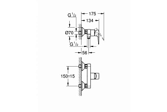 Смеситель для душа GROHE BauLoop 23633001 хром