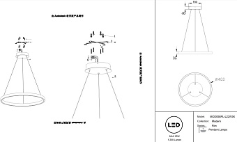 Светильник подвесной Maytoni Rim MOD058PL-L22BS3K 25Вт LED