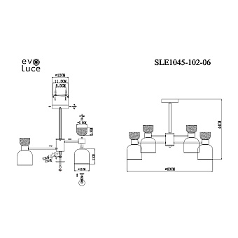 Светильник потолочный Evoluce VENTO SLE1045-102-06 240Вт E14
