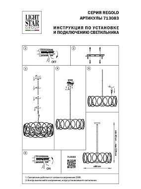 Люстра потолочная Lightstar Regolo 713083 40Вт 8 лампочек E14