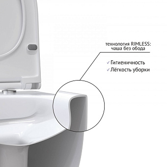 Унитаз подвесной BERGES EGO 082111 безободковый с микролифтом