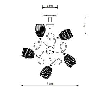 Люстра потолочная Arte Lamp ARYA A2941PL-5AB 40Вт 5 лампочек E27