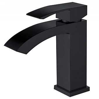 Смеситель для раковины Abber Wasserfall AF8610B чёрный матовый