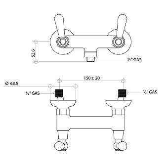 Смеситель для душа Bongio Mille Nuits 22523OR00 золото