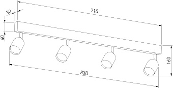 Светильник потолочный TK Lighting Top 1024 50Вт GU10
