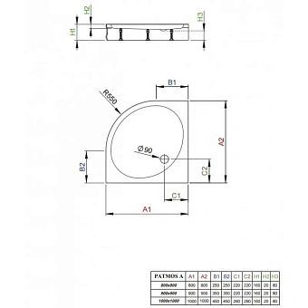 Душевой поддон RADAWAY Patmos 4S11155-03 100х100см