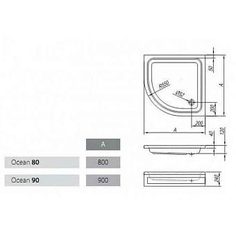 Душевой поддон KOLPASAN Ocean 563050 80х80см